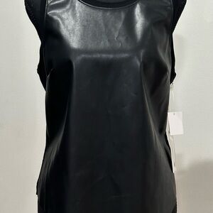 NWT Another Love Black Faux Leather Tank Top